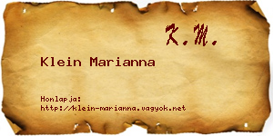 Klein Marianna névjegykártya